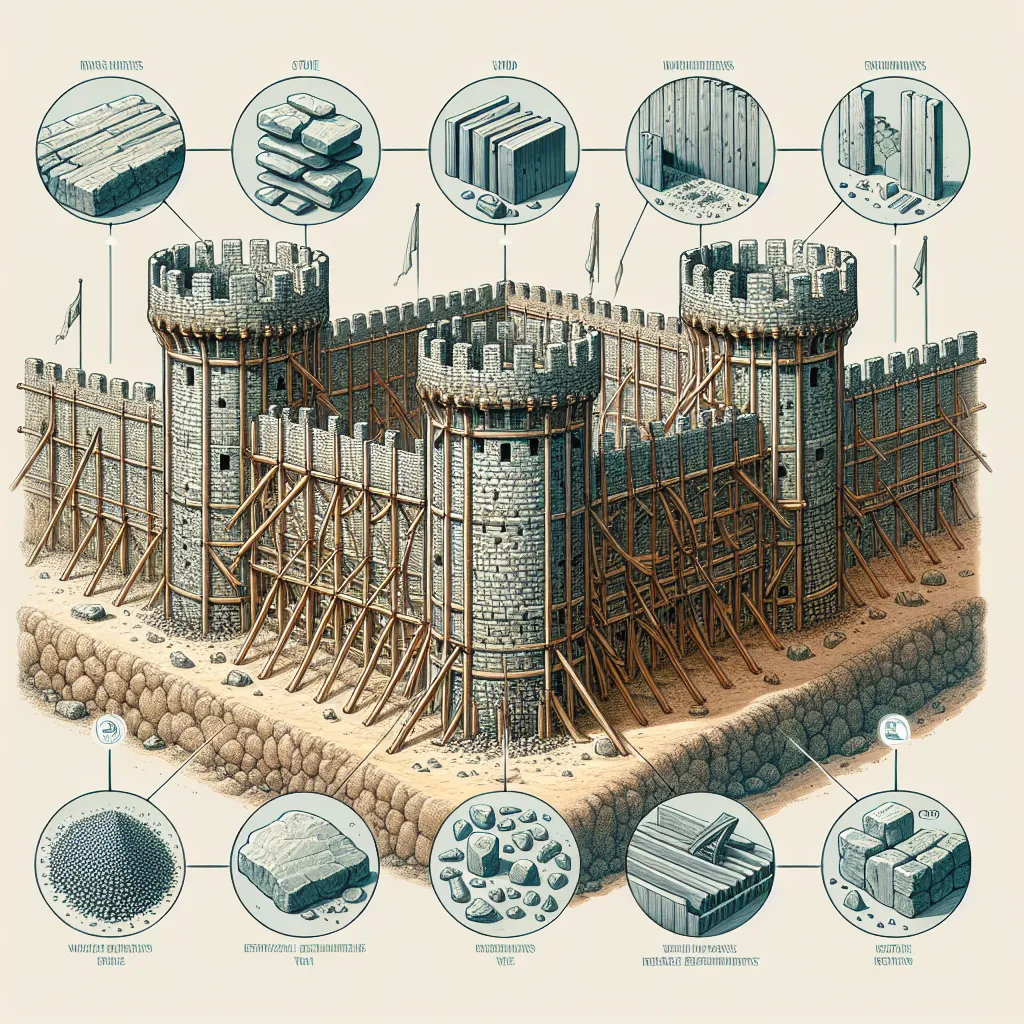 Scientific illustration related to The Two Towers addressing the question: What materials built Helm’s Deep’s defensive wall?