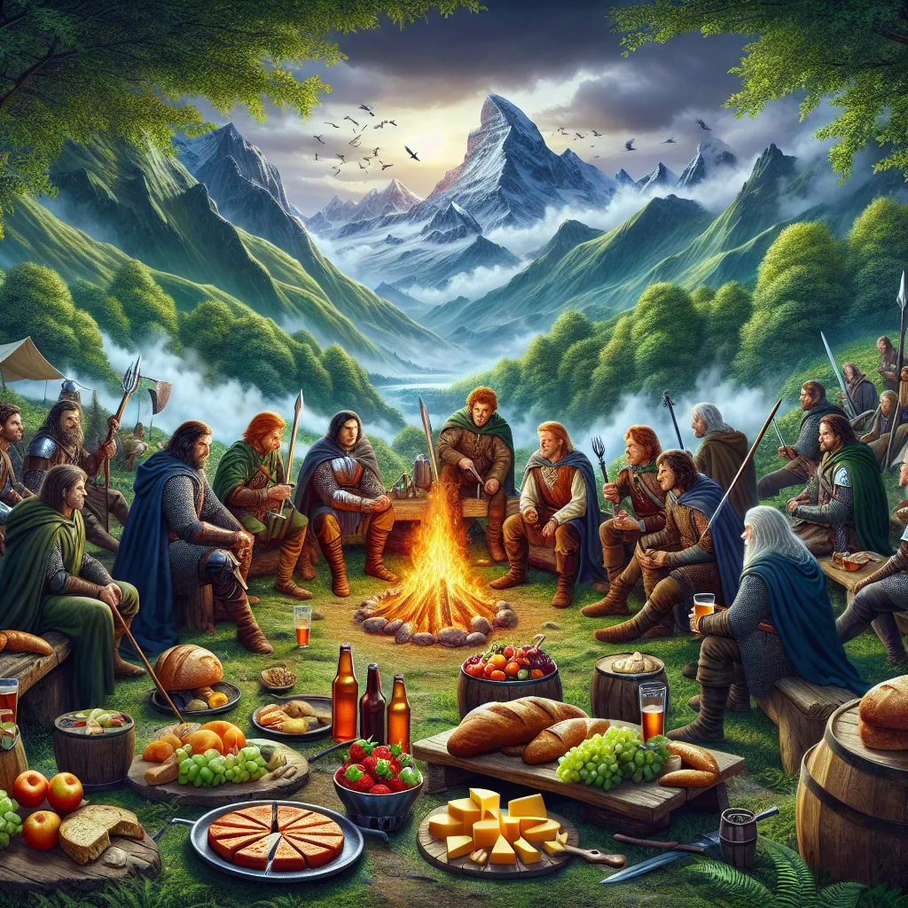 Scene illustration from the movie The Fellowship of the Ring addressing the question: What food made up the Hobbits’ secon...