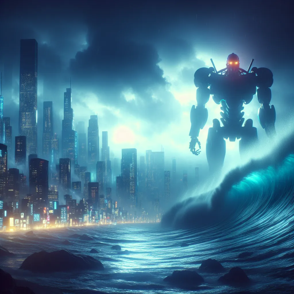Scene illustration from the movie Pacific Rim addressing the question: How does the Jaeger’s control system sync with pilo...