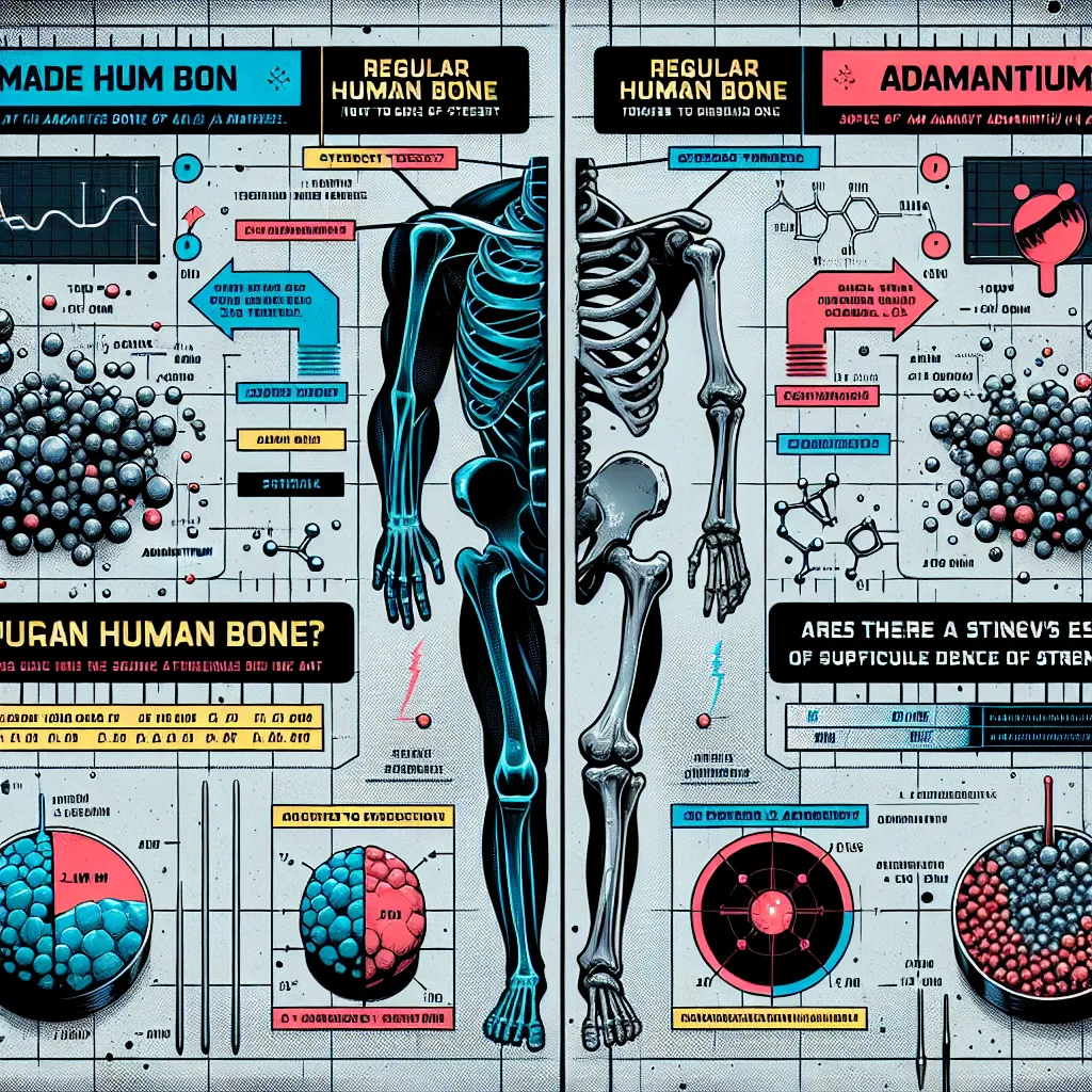 Scientific illustration related to X-Men addressing the question: What strength did Wolverine’s Adamantium bones realistic...