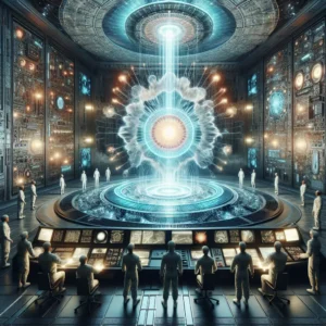 Scene illustration from the movie Star Trek addressing the question: What energy source powered the Enterprise’s warp drive?