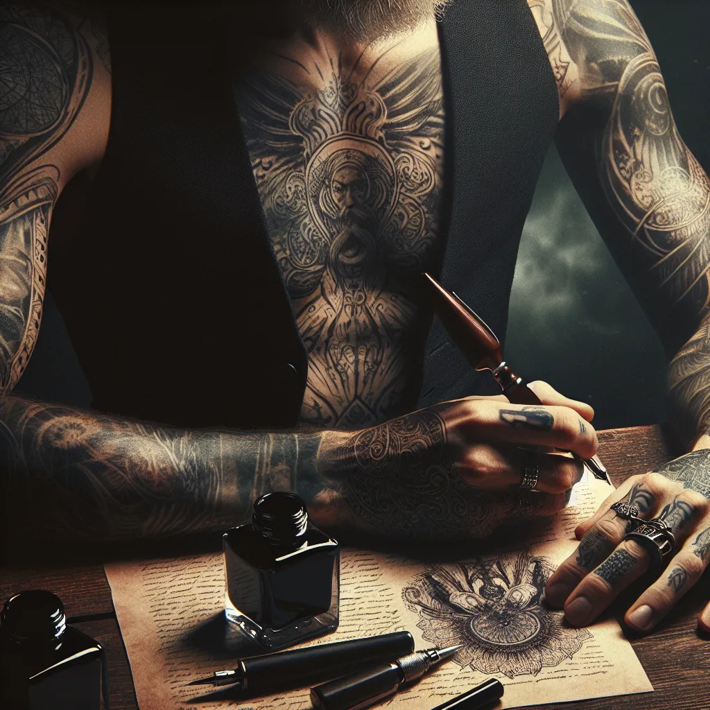 Scene illustration from the movie Memento addressing the question: What ink ensured the permanence of Leonard’s tattoos?