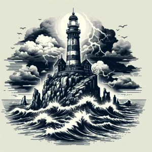 Scene illustration from the movie Shutter Island addressing the question: Why was Teddy’s lighthouse so mysterious?