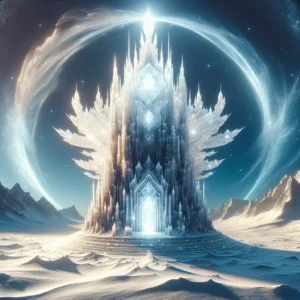 Scene illustration from the movie Frozen addressing the question: What magical structure supported Elsa’s ice palace?