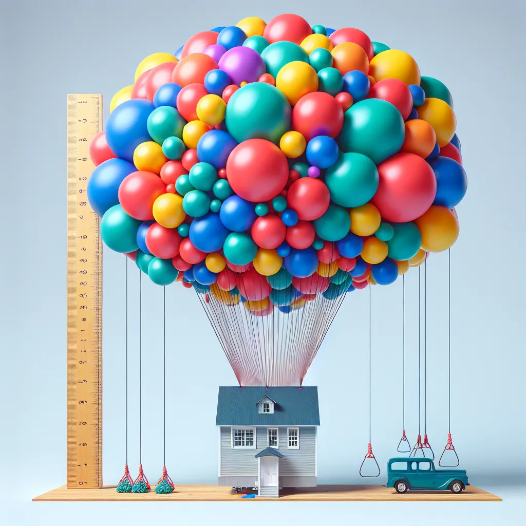 Scientific illustration related to Up addressing the question: How many balloons would Carl’s balloon house realistically ...