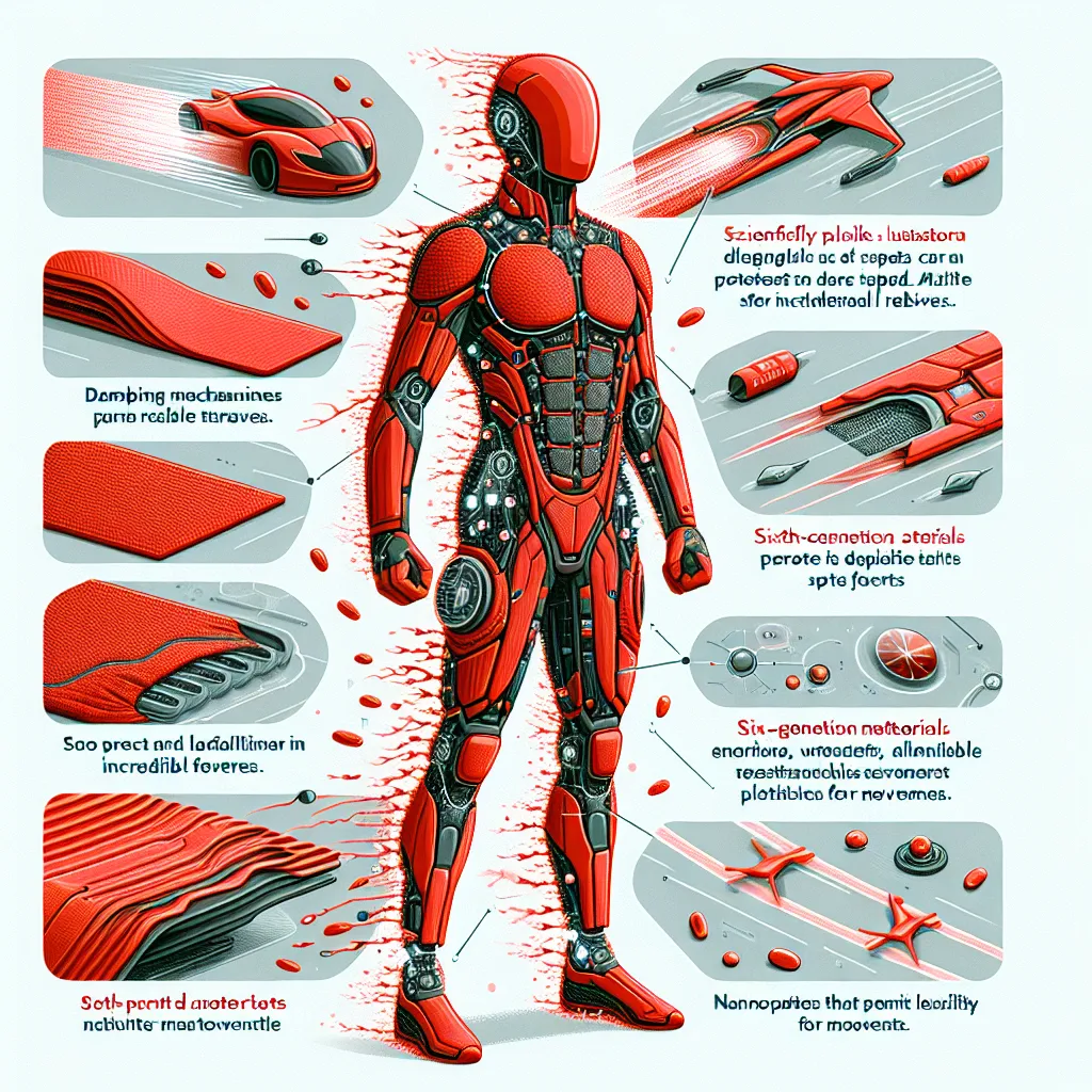 Scientific illustration related to The Flash addressing the question: What material allowed The Flash’s suit to withstand ...