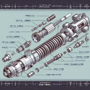 Scientific illustration related to Star Wars: The Phantom Menace addressing the question: What material was Qui-Gon’s ligh...
