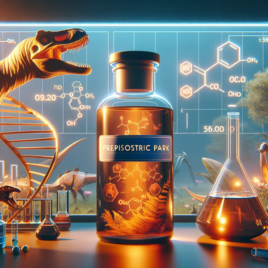 Scene illustration from the movie Jurassic Park addressing the question: What chemical stabilized the dinosaur cloning pro...