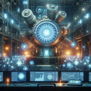 Scene illustration from the movie Pacific Rim addressing the question: What energy source powered Striker Eureka’s chest c...
