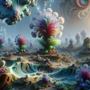 Scene illustration from the movie Annihilation addressing the question: What organism inspired the Shimmer’s plant mutations?