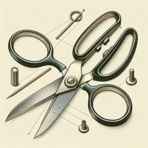 Scientific illustration related to Us addressing the question: What material was the Tethered’s scissors made from?
