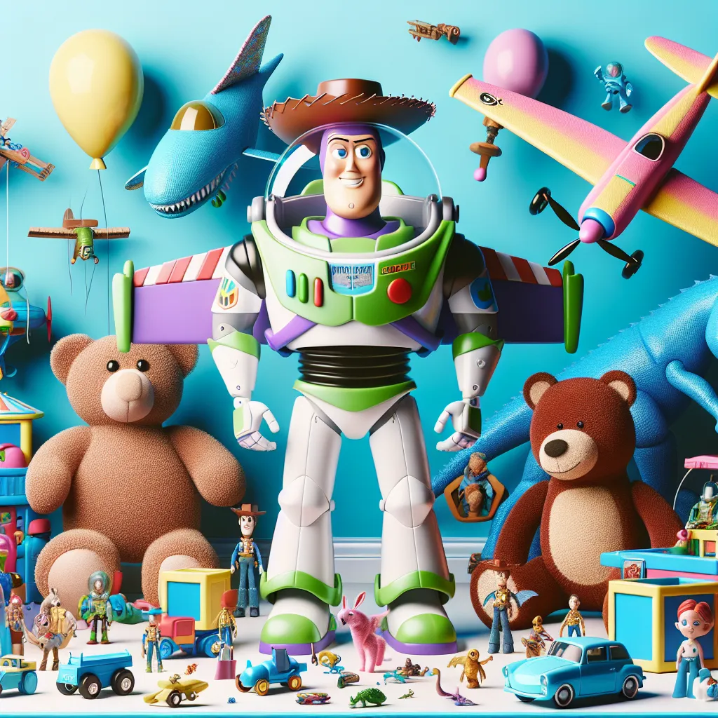 Scene illustration from the movie Toy Story addressing the question: What plastic was Woody’s hat made from?
