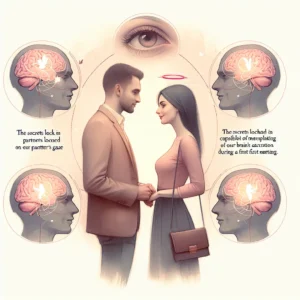 Relationship advice image: What secret does a partner’s gaze hold to manipulate the brain’s attraction circuits in a first meeting?